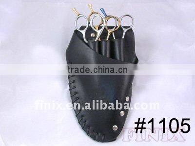 3 pairs of scissors Black Leather Scissors Holster