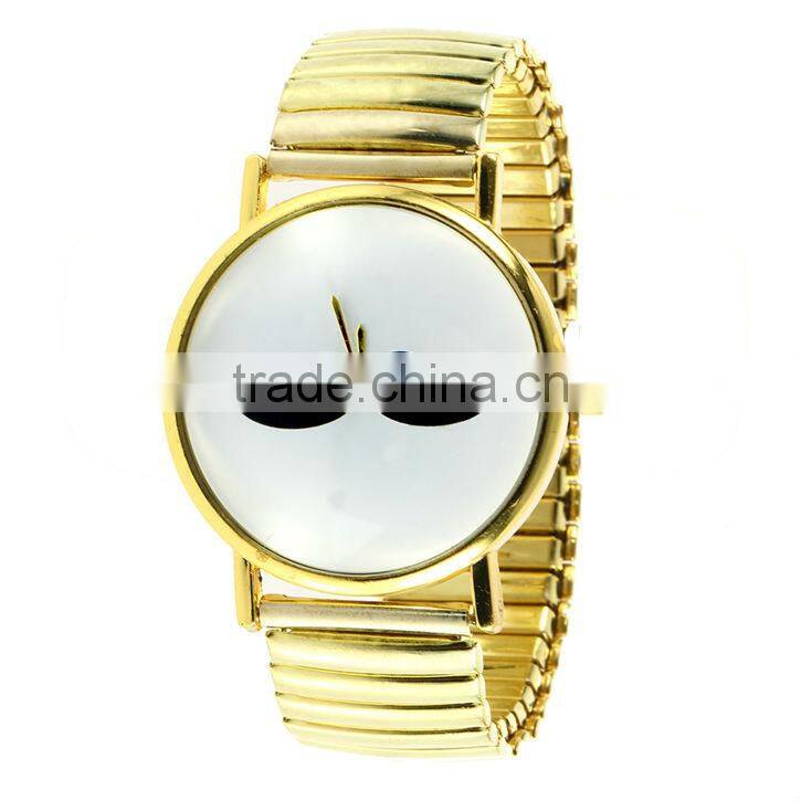New Mustache Pattern Quartz Winner Watch With Metal Band