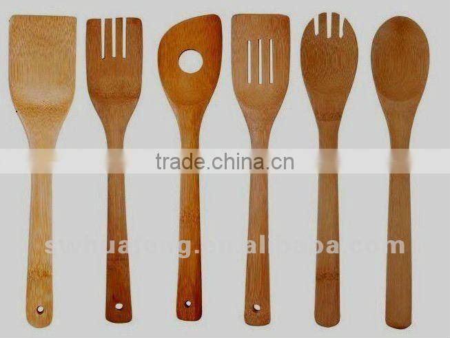 2017 Hot selling bamboo kitchen slotted spoon and turner