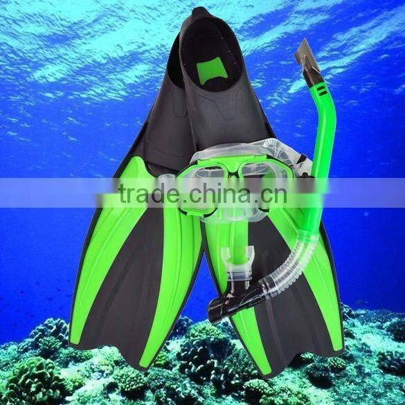Promotional Scuba mask full dry snorkel diving equipment sets with fins