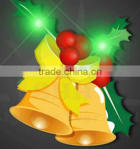 Holiday Christmas season decoration promotional and gift LED brooch