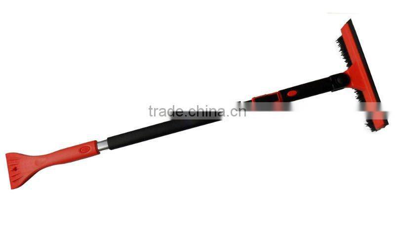 Telescopic long handle snow brush with ice scraper