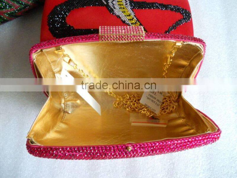 Dense drilling rhinestone evening clutch bag