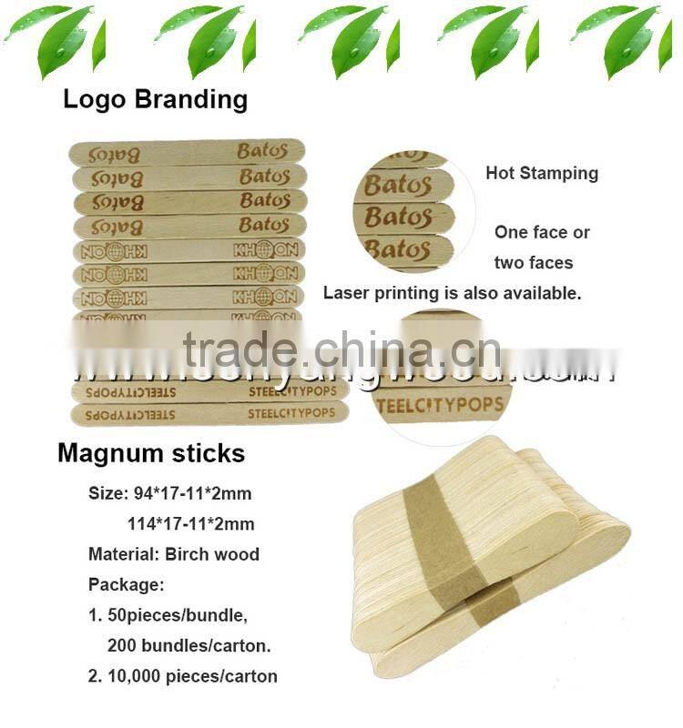 birch wooden engraved logo branding popsicle sticks