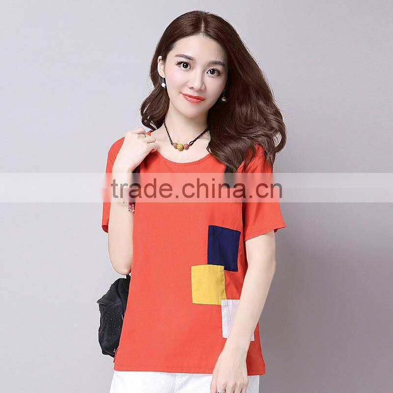 China factory wholesale custom logo cotton women's t-shirt embroidery shirt
