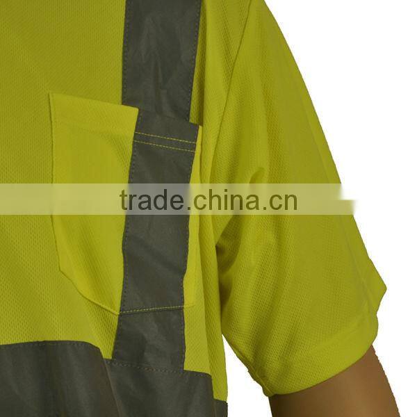 Hi vis safety polo shirt with 3M reflective tape