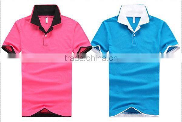 2016 fashionable 200 gsm pique colorful polo shirt design with combination