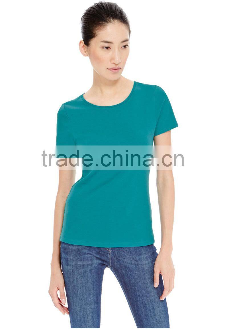 Cheaper basics blank cotton women red t-shirt