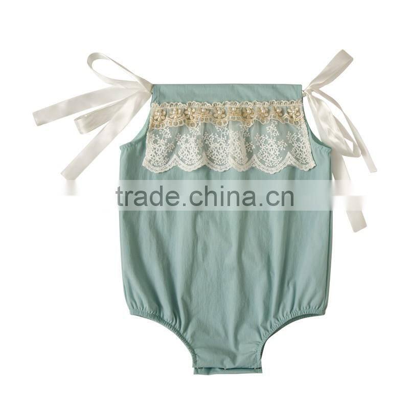 Comfortable baby romper summer new design baby girl boutique lace romper cute infant and toddler clothing