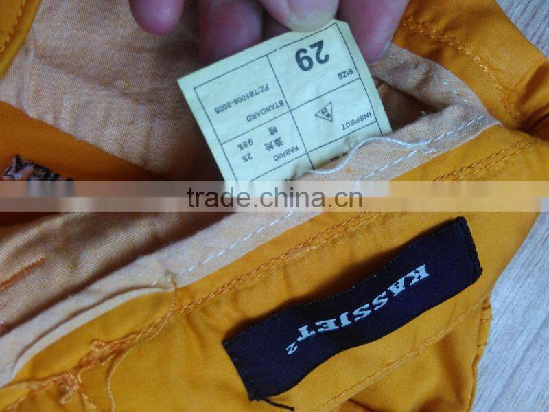 GZY Guangzhou stock lots breathable fabric casual colored pants for man