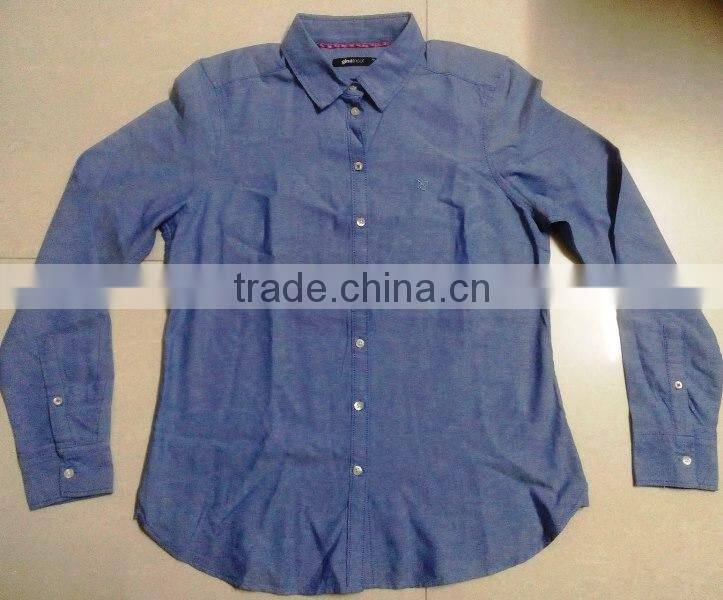 Ladies L/S Oxford Oxford Cotton Shirt (Garment Stock lots / Apparel Stock / stocklots / Garment Apparel from Bangladesh )