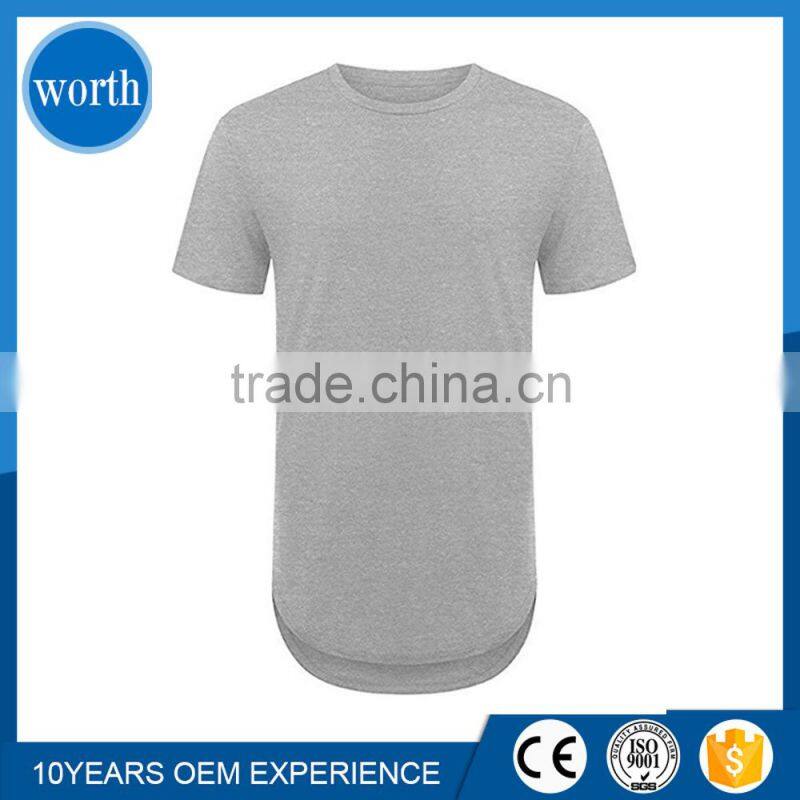 Round bottom t shirt for Men summer clothing