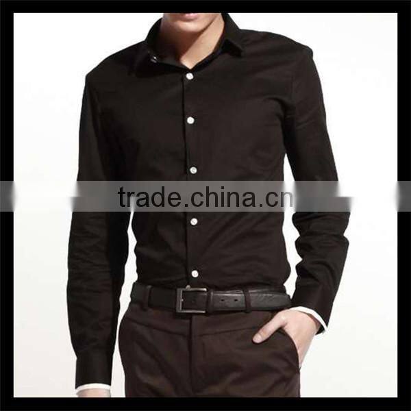 latest product unqiue design pure black casual shirts for men italian