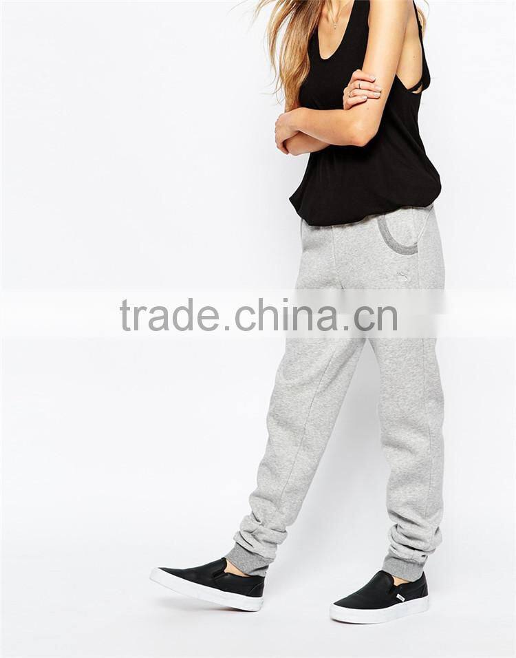 Womens new design plain grey cotton baggy trousers new design