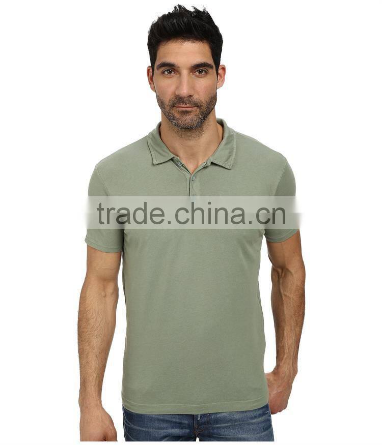 Custom high quality mens high quality stiff collar grey cotton polo shirts