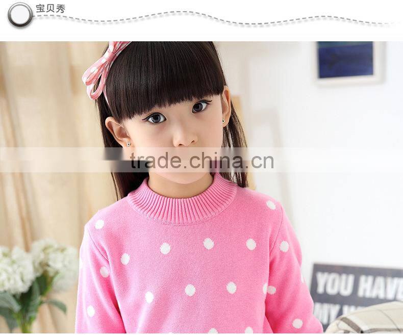 2016 fashion low price flower low MOQ knitted sweater design girl winter clothing