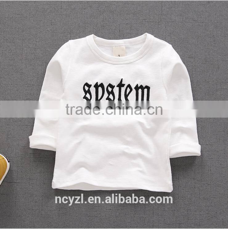 children long sleeve t shirt and blank printing boys t shirt tee