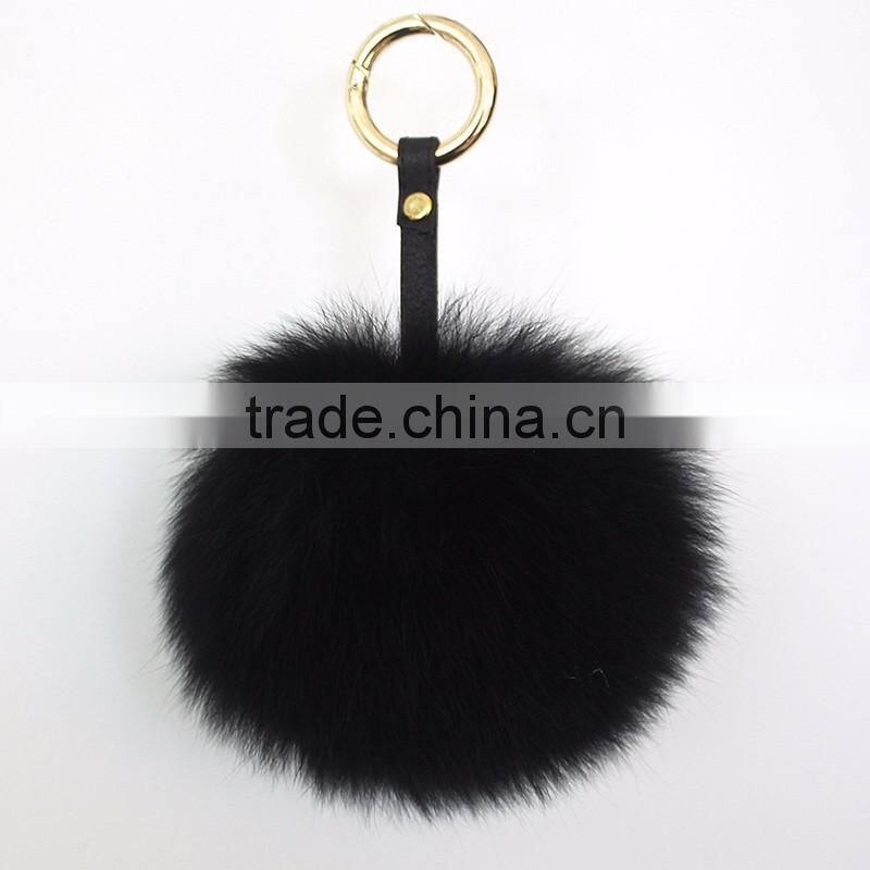 Myfur Fashion Design Factory Wholesale Fox Fur Pompoms Keychain Lovely Keychain with Fur