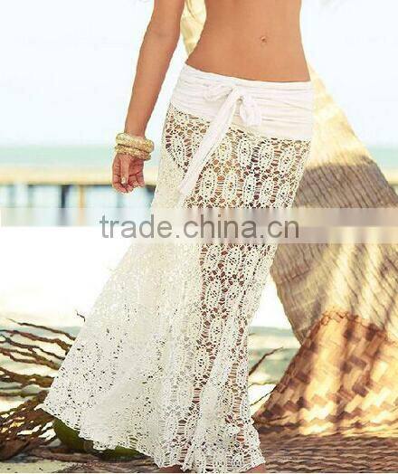EY0004A OEM girls beautiful beach wear sexy lace skirt latest long skirt design