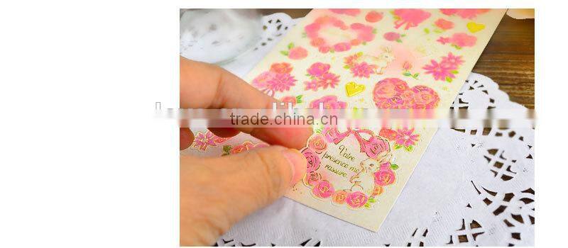 custom carton paper sticker gold stamp sticker for decoration DIY sticker