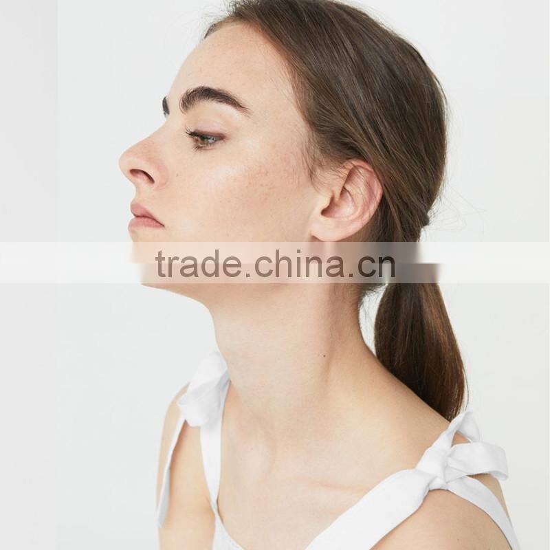 2017 hot style women off shoulder sexy short Square neckline bow linen dress