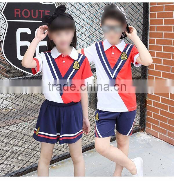 Custom top qualtity sailor style school uniform 100%cotton boys and girls school suits