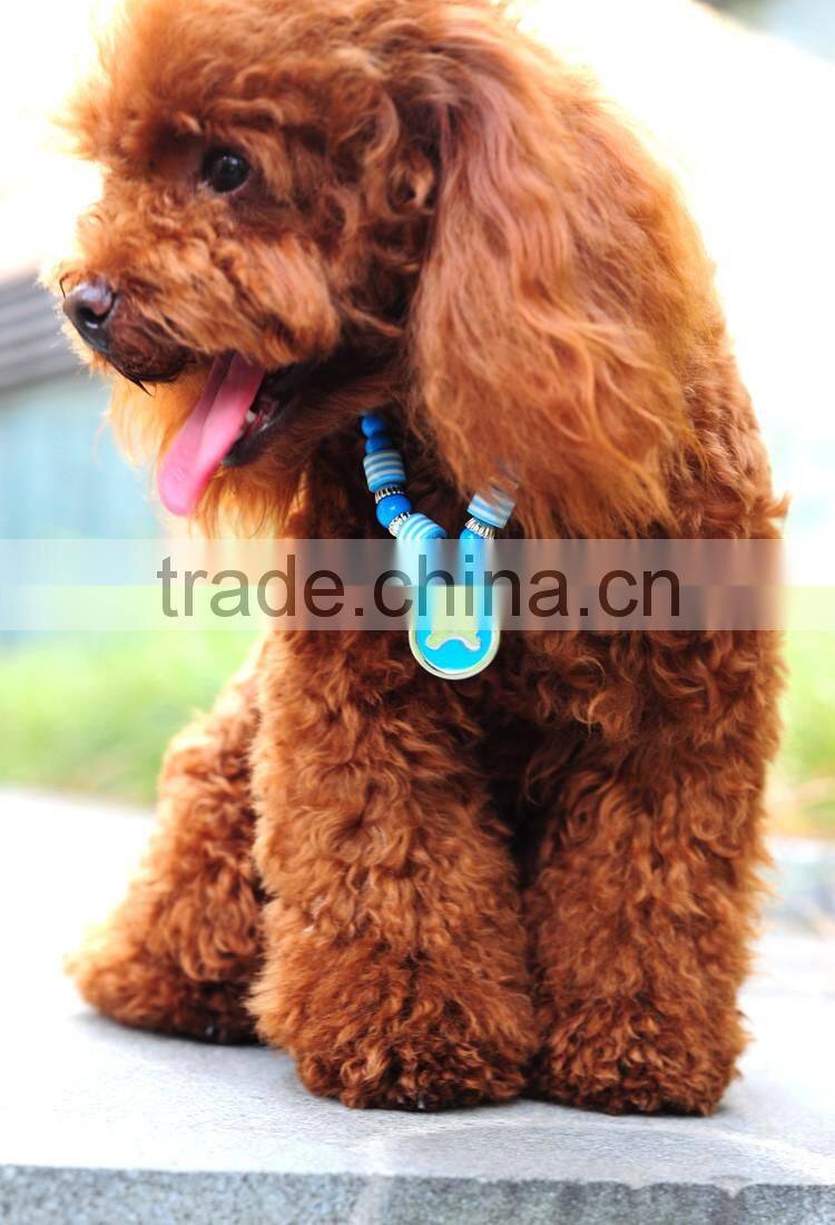 RH1911H dog necklace round bone brand pet necklace with Dog tag