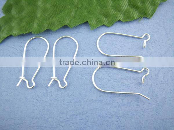 250PCs Silver Plated Ear Wires 11*24mm
