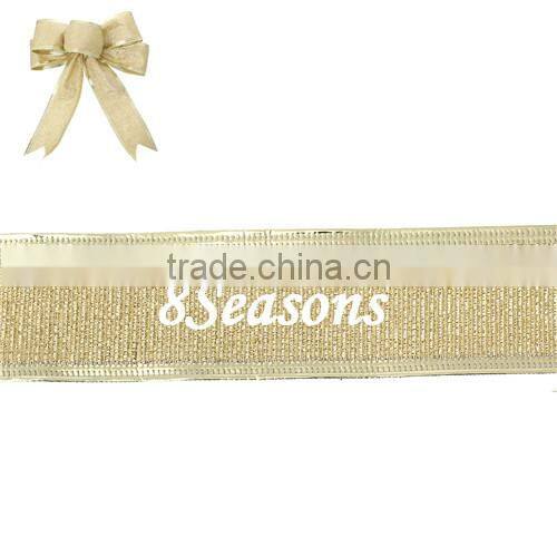 Golden Satin Ribbon For Christmas Decoration 3.8cm