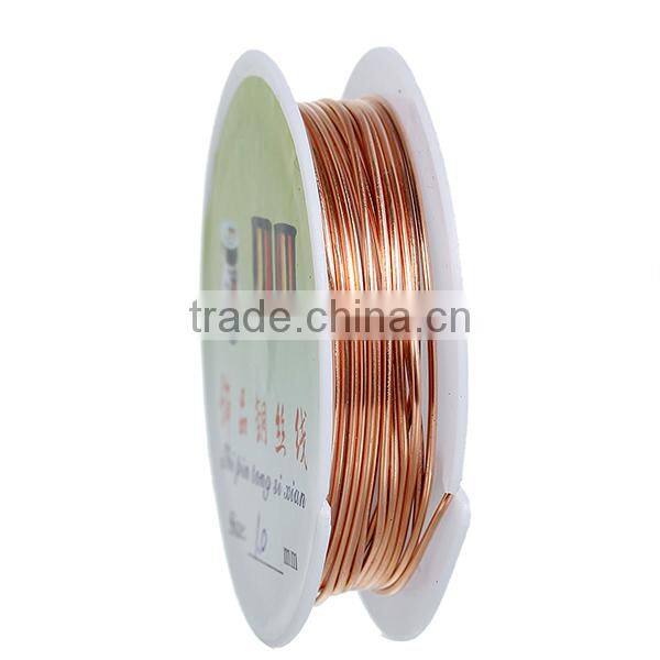 Copper Beading Wire Thread Cord Round Rose Gold 1mm Dia. , 2 Rolls