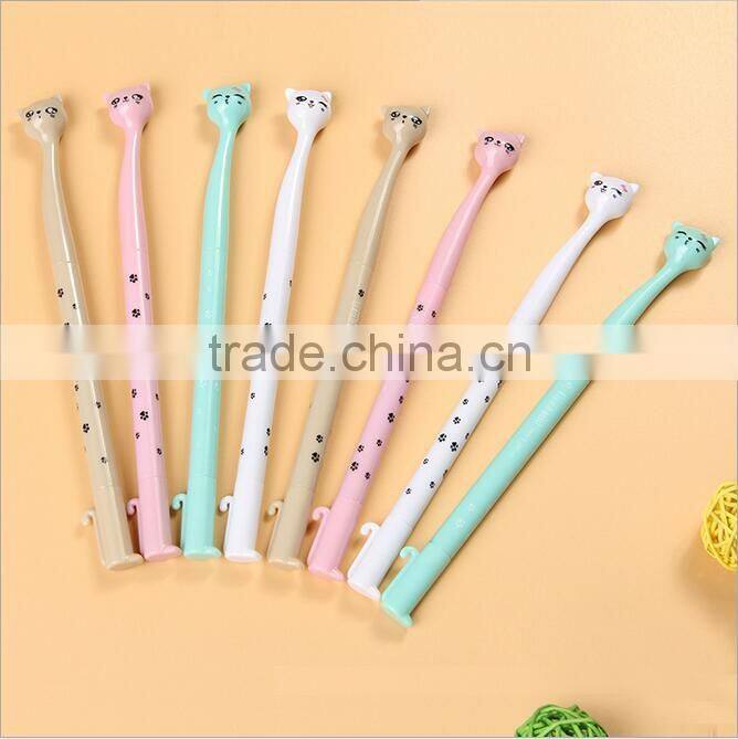 cute novel cat shape promotional gel pen gift for schoold kids
