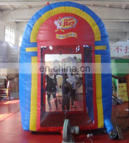 inflatable cash cube cash grab money, customized inflatable money box