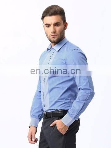 Men Grey & Teal Blue Slim Fit Formal Shirt