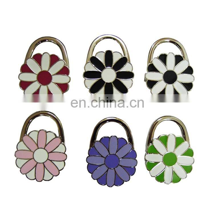 Brand Name Zinc Alloy Foldable bag holder with acrylic stone