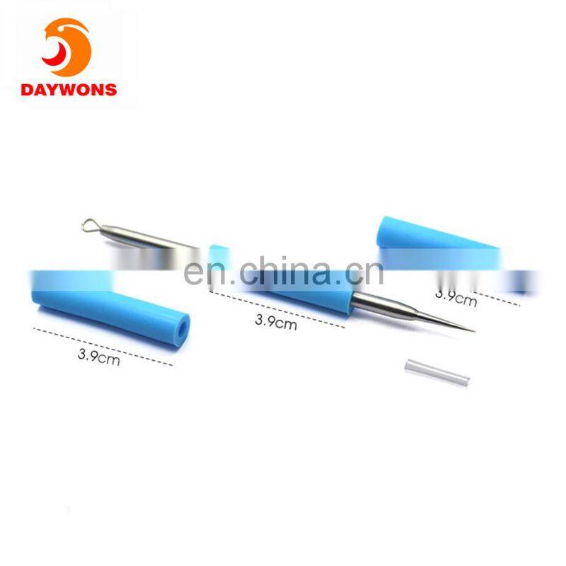 Covered by non-toxic silicone cap Professional Acne Removal Needle Whitehead & Blackhead Removal Extractor Tool