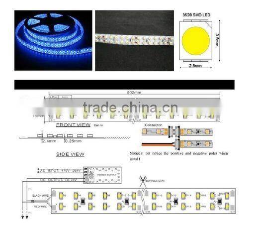 whole sale high cri led strip double row 5M 5630 battery power led lights strip