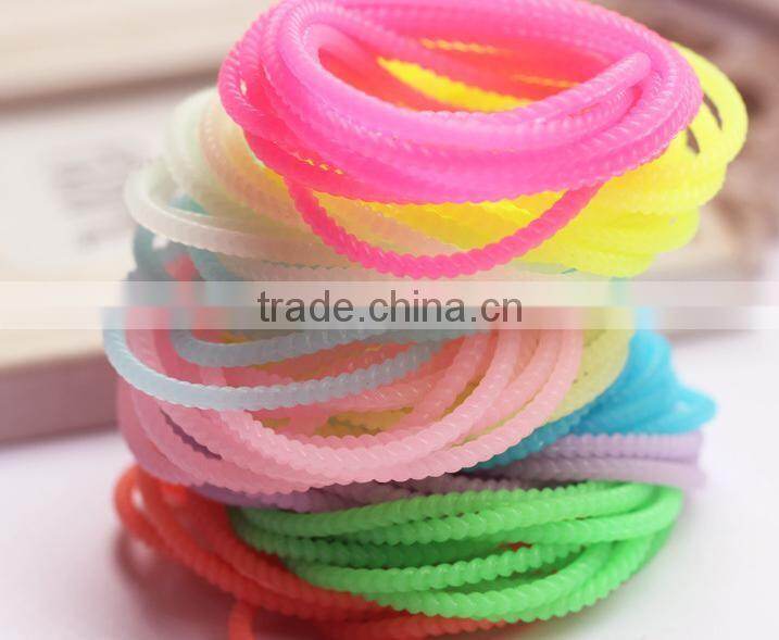 Silicone Bracelet Woman Wristband Hand mosquito repellent neon luminous Elastic Hair Band