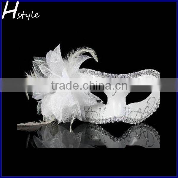 party mask, venetian mask, halloween mask with purple feather flower SC072