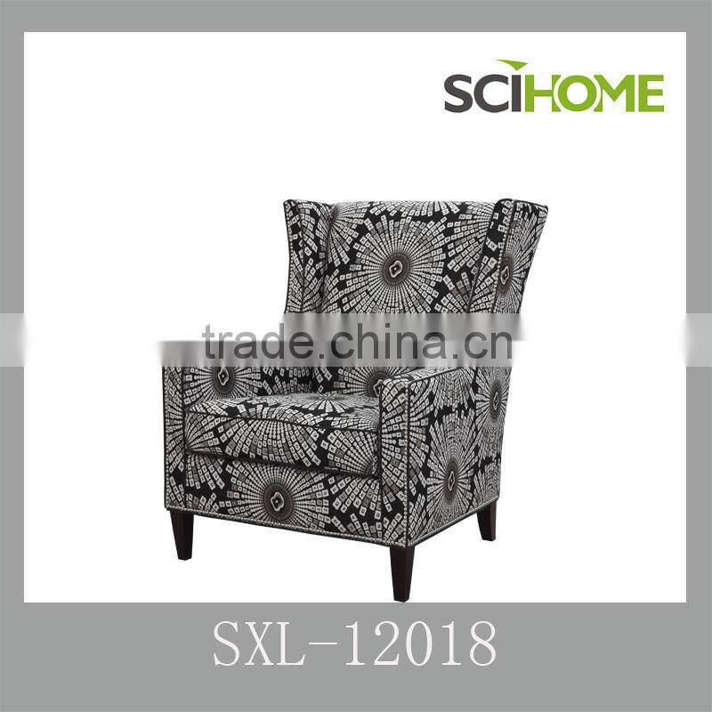 single fabric french style arm chair