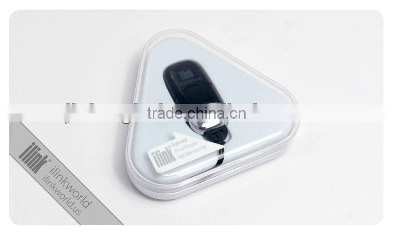 4GB flash memory with micro sd card reader with usb lanyard