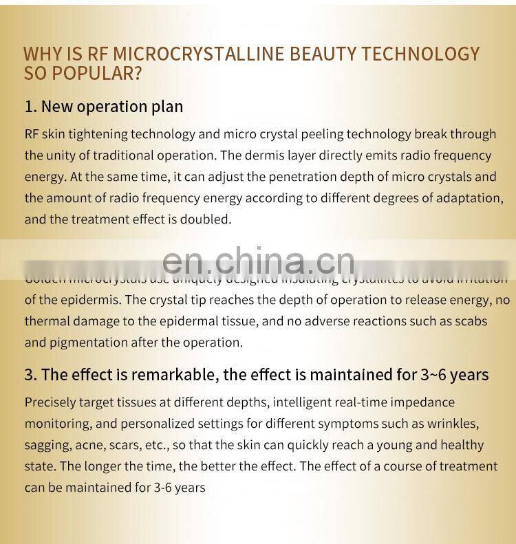Gold RF Fractional Microneedle Machine Wrinkle Stretch Mark Removal Instrument Skin Tightening Whitening Beauty Device