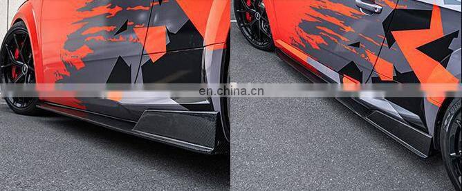Runde New Arrival Dry Carbon Material Aerodynamics Bodykit Front Rear Lip Side Skirt Spoiler For Audi TTRS body kit