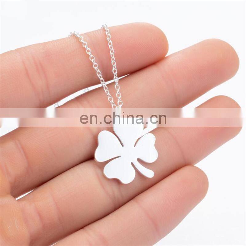 Lucky Clover 925 Sterling Silver Pendant Necklace Four Leaf Clover Pendant Necklace
