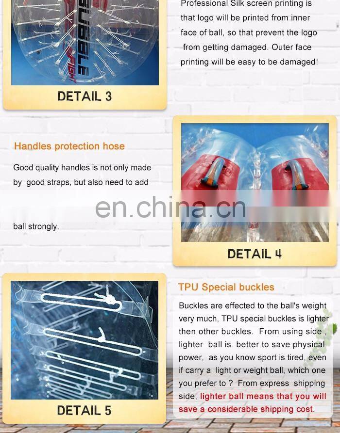 Outdoor Sports Inflatable Bumper Ball Zorbing Soccer Bubble Ball Hamster Ball