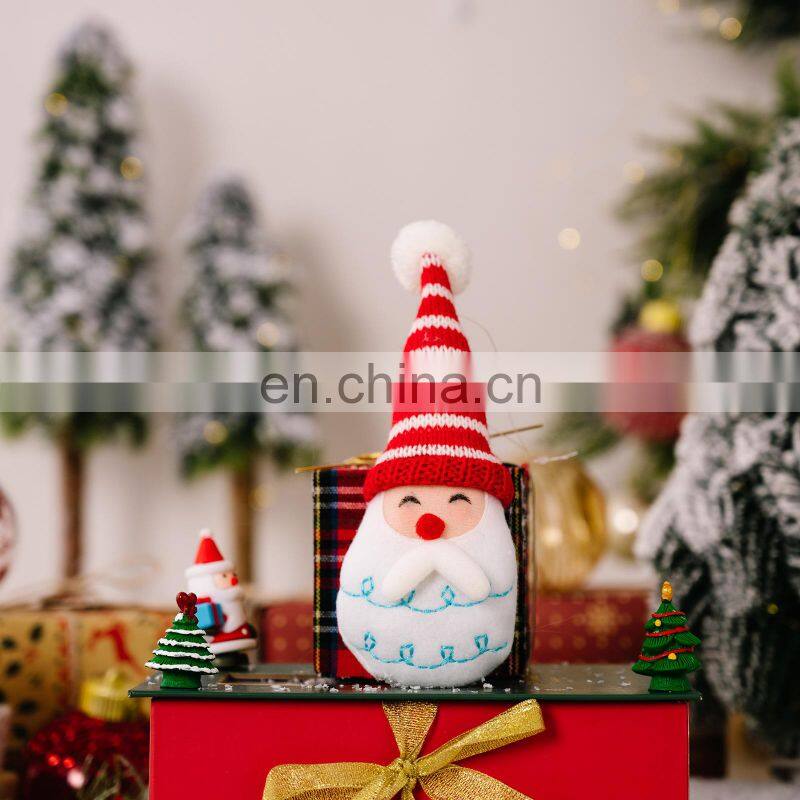 Christmas Tree Decoration Knitted Hat Faceless Forest Santa Doll Pendant Xmas Gift Navidad 2023 Christmas Decoration for Home
