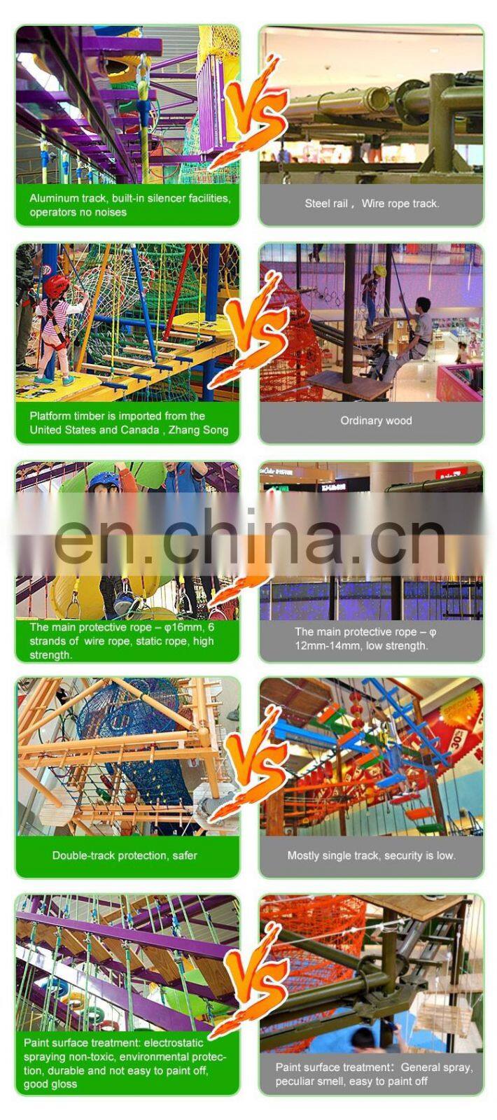 Indoor Ropes Course Kids Playground Ropes Course