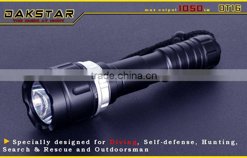DAKSTAR DT16 1050LM CREE XML T6 18650 Rechargeable Magnet Switch IPX8 LED Diving Torch