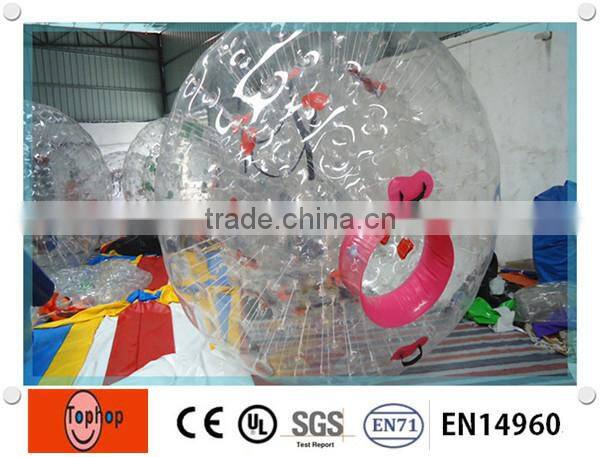 1.0mm TPU/PVC plastic inflatable child zorb ball for grass usage