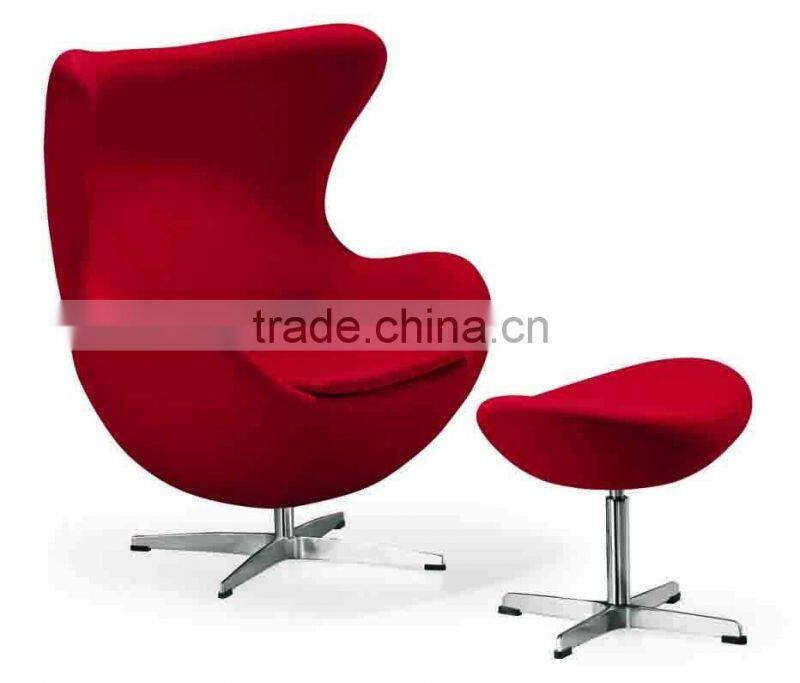 replica wholesale fiberglass egg chair,swivel egg chair , fabric/ leather egg chair with aluminum base designed by Arne Jacobsen