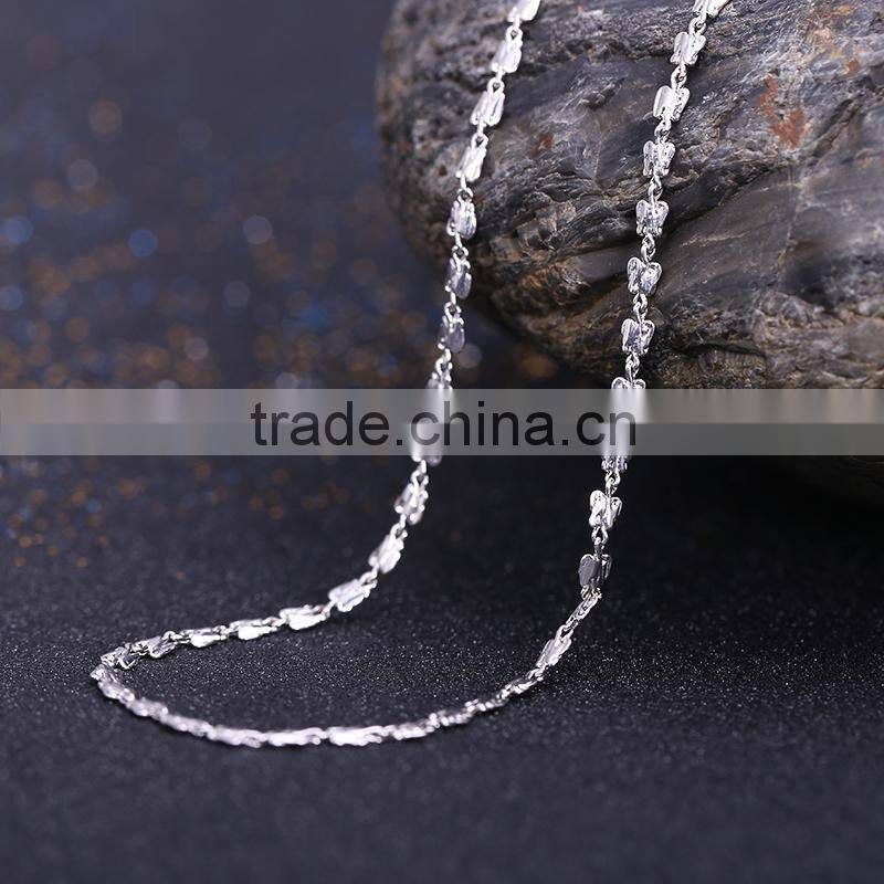 simple design fashion jewelry rhodium plated cheap chain necklace